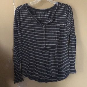 Eddie Bauer striped pocket Henley